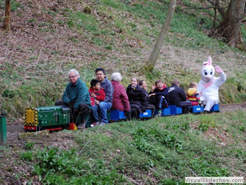 A Easter bunny on the railway