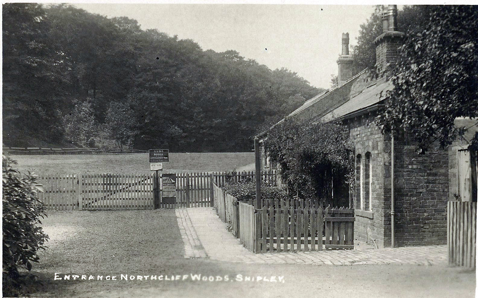 Woods entrance near the old bandstand